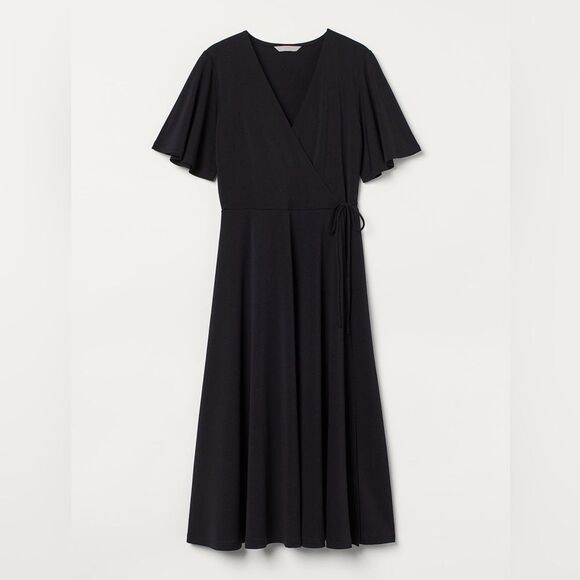 H&M Dresses & Skirts - H&M Butterfly Sleeved Black Jersey Dress Size Medium NWT 7 0472